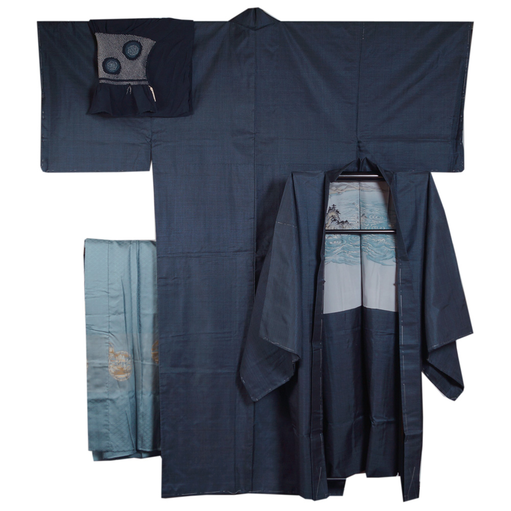 ☆TSUNET【極上】米沢高級 平織り 縞袴地 反物 正反物 101 - 男性和服 