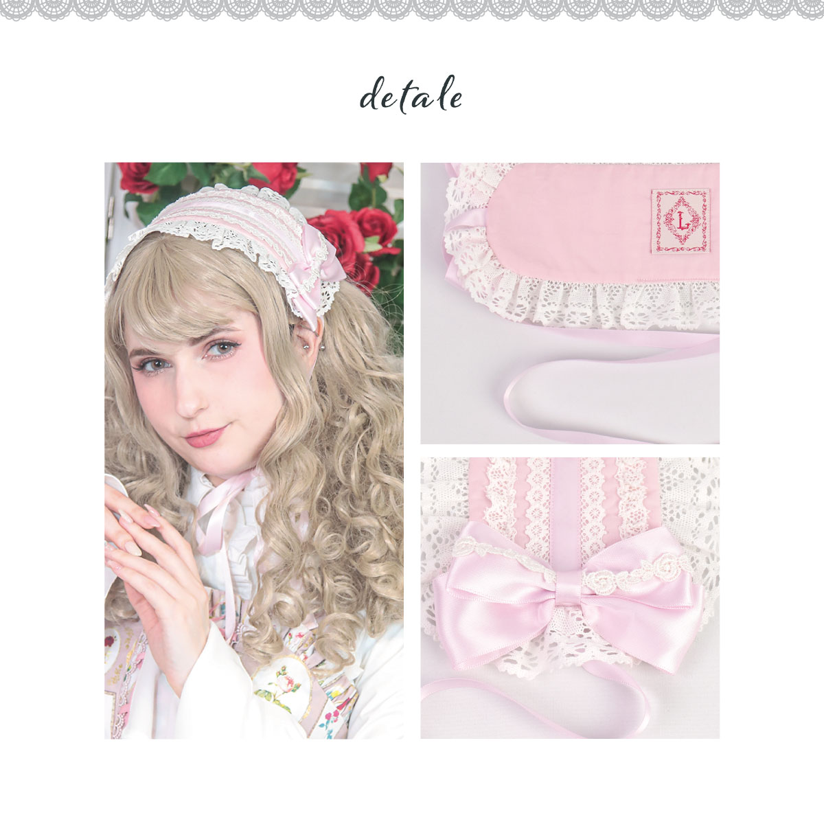 高感度ショップで2023年売れたブランド リボンヘッドドレス 薔薇 JupeLapin ロリータ レース ロリィタ ヘアアクセサリー